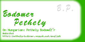 bodomer pethely business card